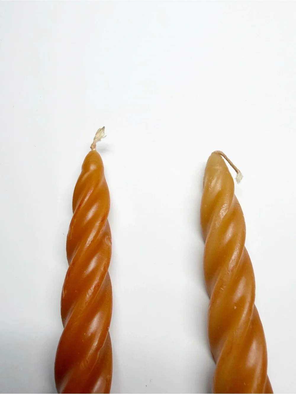 Vintage Amber Orange Swirl Taper Candles 9.5”